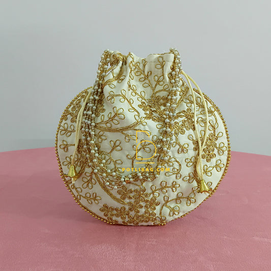 Golden Embroidery Potli Bags
