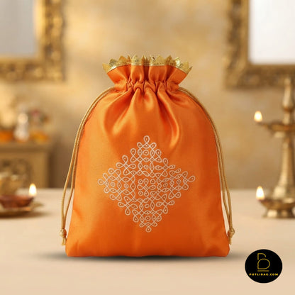 Kolam Print Potli Bags