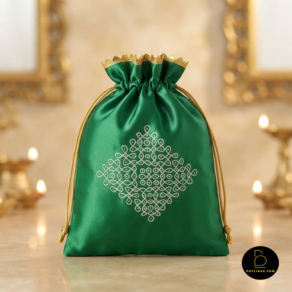Kolam Print Potli Bags