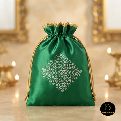 Kolam Print Potli Bags