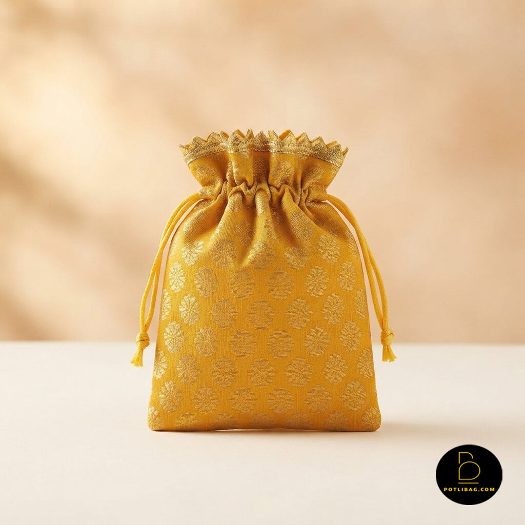 Silk Brocade Potli Bags For Gift