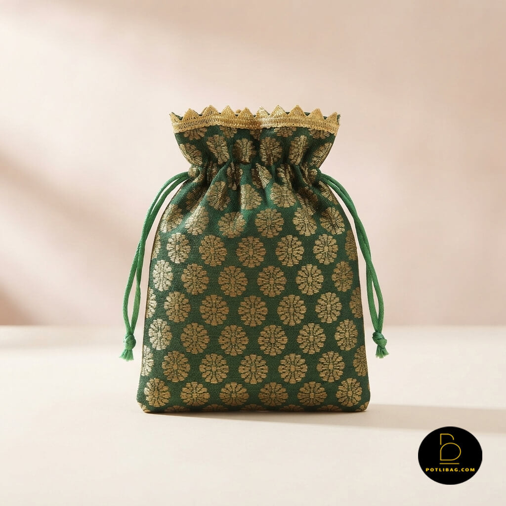 Silk Brocade Potli Bags For Gift