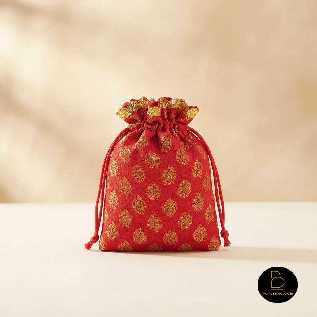 Silk Brocade Potli Bags For Gift
